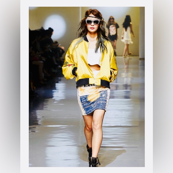 YOHANIX souvenir beads&spangle yellow jacket, s size - Picture 2 of 13